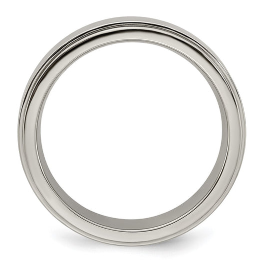 Exclusive 6mm Edward Mirell Titanium Band - Stylish Brushed & Polished Finish, Size 9.5