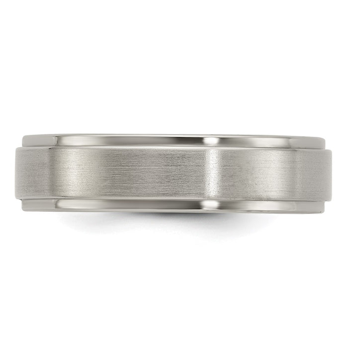 Buy Stylish Edward Mirell 6mm Titanium Flat Band, Size 6.5 - Affordable Luxury!-3