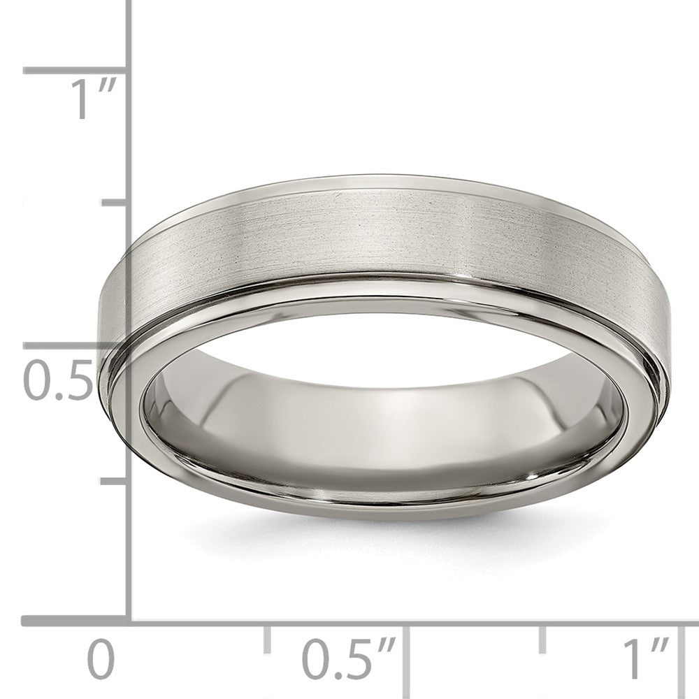 Exclusive 6mm Edward Mirell Titanium Band - Stylish Brushed & Polished Finish, Size 9.5