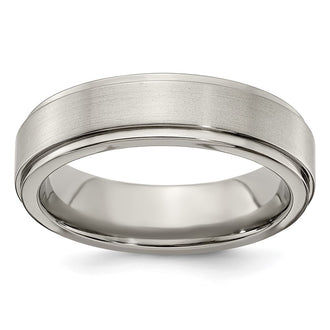 Buy Exclusive 6mm Titanium Flat Step Edge Band - Stylish Brushed Finish, Size 10.5