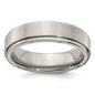 Buy Edward Mirell 6mm Titanium Flat Step Edge Band - Stylish Brushed Finish, Size 10-5