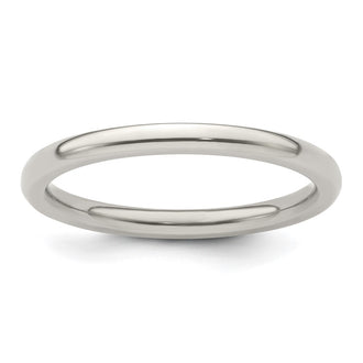Exclusive 2mm Polished Titanium Domed Band Size 7 - Affordable Luxury Ring