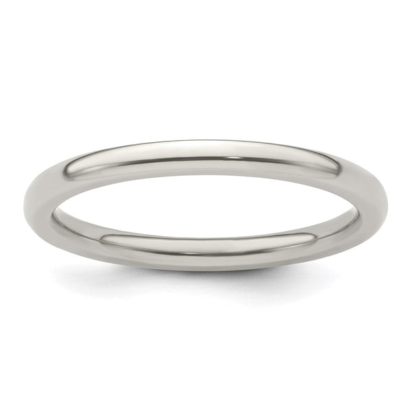 Edward Mirell 2mm Polished Titanium Domed Band