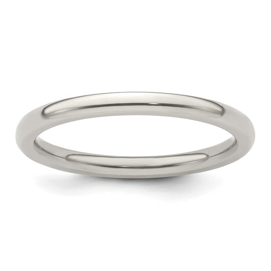 High-quality 2mm Polished Titanium Domed Band - Size 9 | Stylish Value Ring