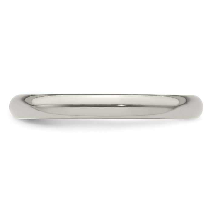 Exclusive 3mm Polished Titanium Domed Band - Size 8.5 - Affordable Luxury-4