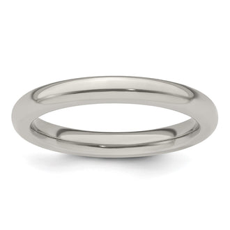 Buy Exclusive 3mm Polished Titanium Domed Band - Size 5, Stylish & Affordable