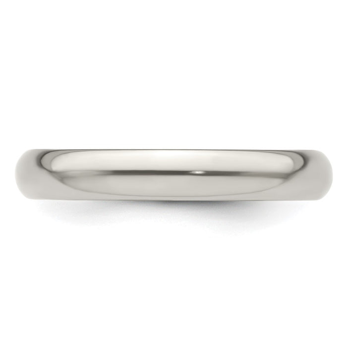 High-Quality Edward Mirell 4mm Polished Titanium Domed Band - Size 9.5-4