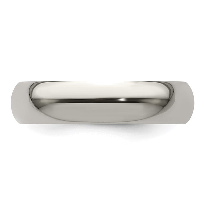 Buy Stylish 5mm Polished Titanium Domed Band Ring - Size 5, Affordable Luxury-4