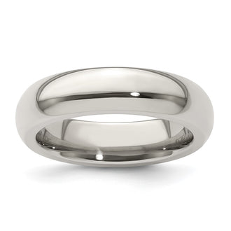Buy Stylish 5mm Polished Titanium Domed Band Ring - Size 5, Affordable Luxury