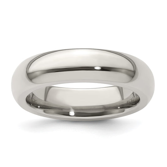 Exclusive 5mm Polished Titanium Domed Band - Size 6.5 | Stylish Jewelry Value