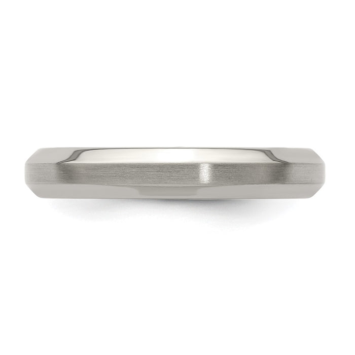 Exclusive 4mm Titanium Beveled Edge Band - Stylish Brushed & Polished Finish-4