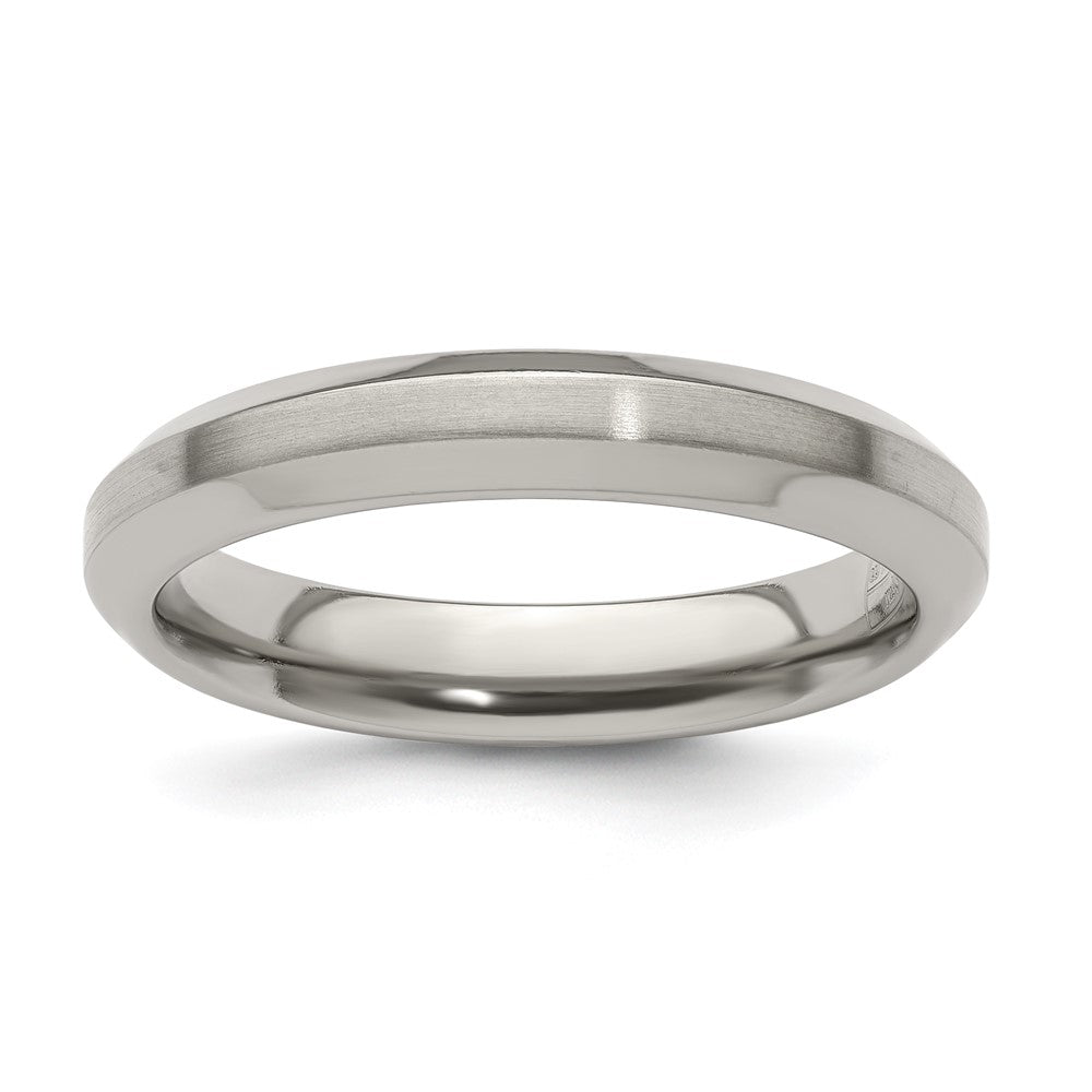 Buy Stylish 4mm Edward Mirell Titanium Band - Beveled Edge, Size 10.5