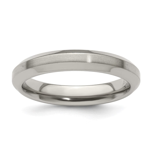 Buy Stylish 4mm Edward Mirell Titanium Band - Beveled Edge, Size 10.5