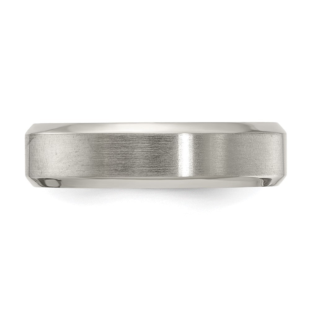Buy Exclusive 6mm Titanium Beveled Edge Band - Stylish Brushed & Polished Finish, Size 8.5