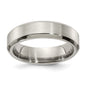 Buy Exclusive 6mm Titanium Beveled Edge Band - Stylish Brushed & Polished Finish, Size 8.5-4