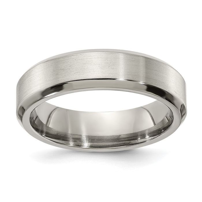 Buy Stylish 6mm Edward Mirell Titanium Band - Brushed & Polished Finish, Size 11-1