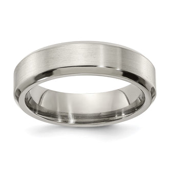 Buy Exclusive Edward Mirell 6mm Titanium Beveled Edge Band - Stylish Finish