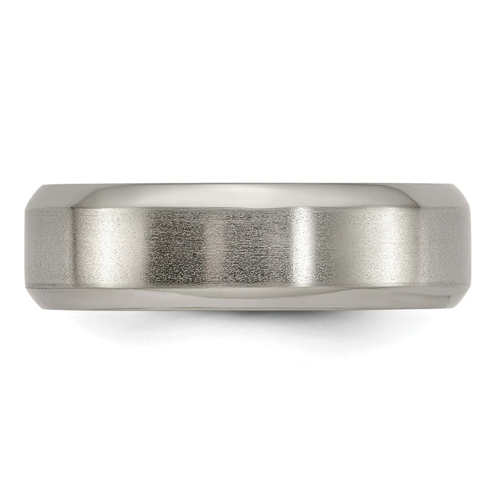 Exclusive Edward Mirell 7mm Titanium Beveled Edge Band - Stylish Size 6-3