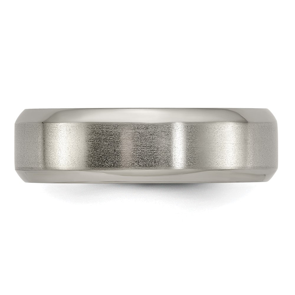 Buy Stylish Edward Mirell 7mm Titanium Beveled Edge Band - Size 8.5