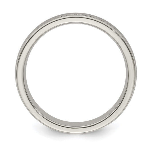 Exclusive 5mm Titanium Tri-Dome Band, Size 9.5 - Stylish Brushed & Polished Finish