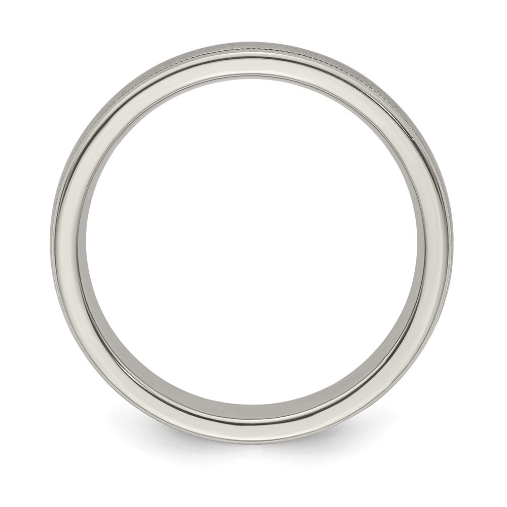 Buy Stylish 5mm Titanium Tri-Dome Band, Size 8 with Milgrain Detail