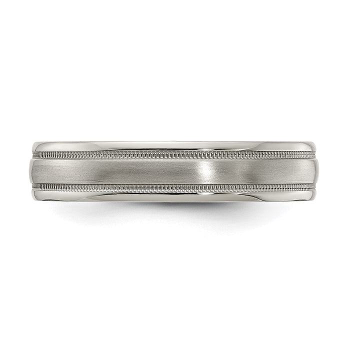 Buy Exclusive 5mm Titanium Tri-Dome Band, Size 7.5 | Stylish Brushed Finish-3