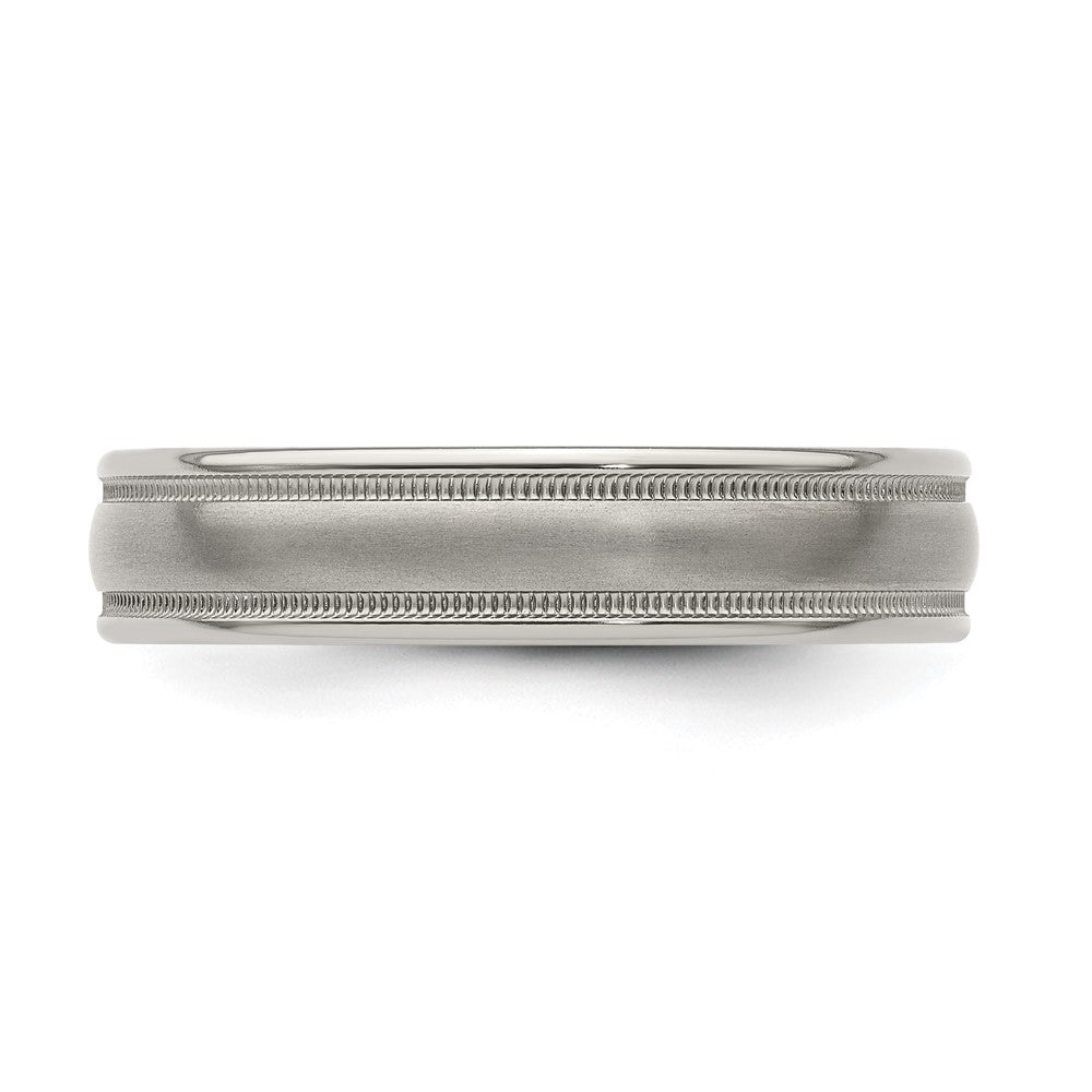 Buy Stylish 5mm Titanium Tri-Dome Band, Size 8 with Milgrain Detail