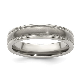 Buy High-Quality 5mm Titanium Tri-Dome Band, Size 6.5, Stylish Finish & Milgrain