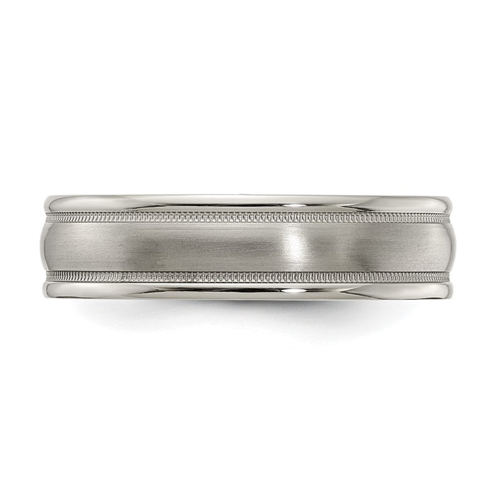 Exclusive Edward Mirell 6mm Titanium Tri-Dome Band, Size 8.5 - Stylish Finish-3