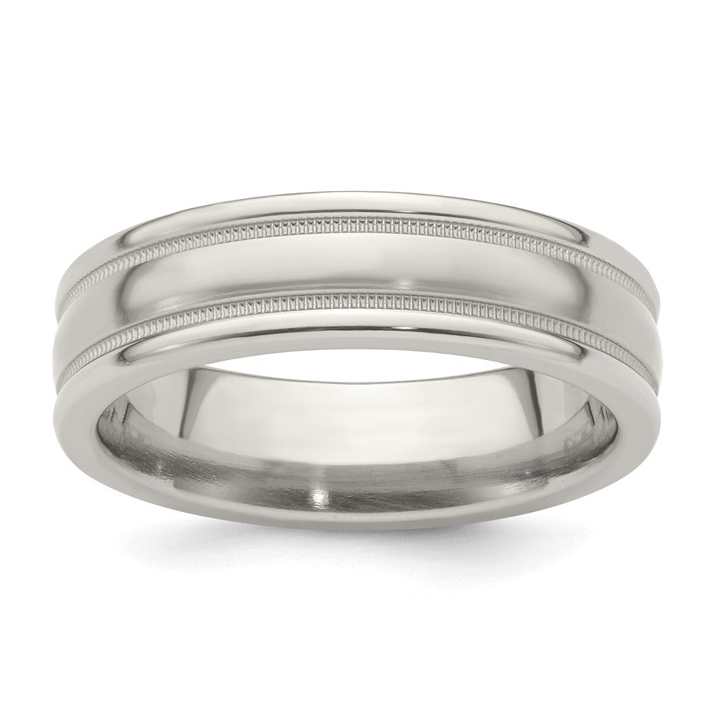 Buy Exclusive 6mm Titanium Tri-Dome Band, Size 7 with Luxury Finish & Milgrain