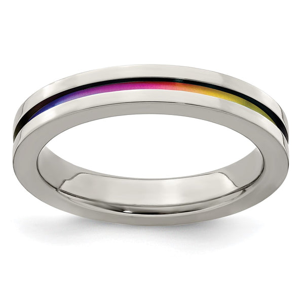 Edward Mirell 4mm Gray Titanium Rainbow Anodized Band