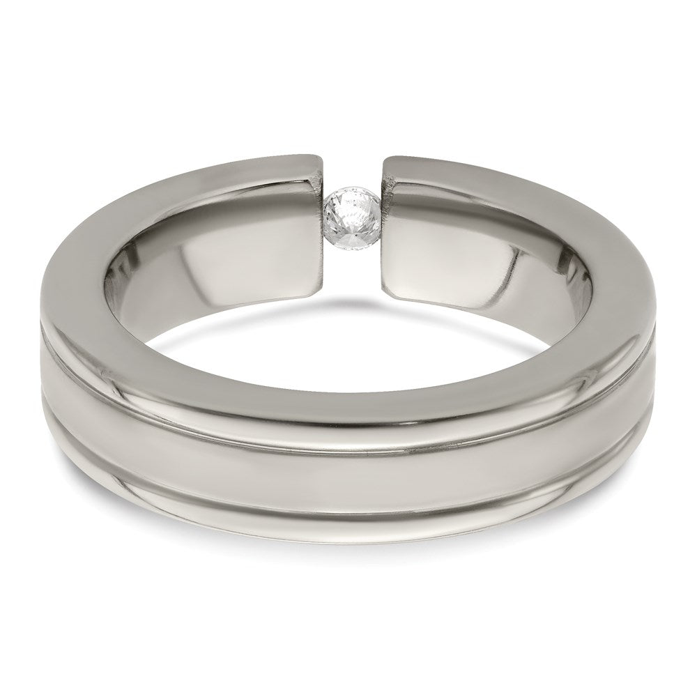 Exclusive Edward Mirell 6mm Titanium Band with 1/10 Carat Diamond - Stylish Value!
