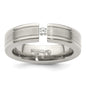 Buy Exclusive Edward Mirell 6mm Titanium Band with 1/10 Carat Diamond - Stylish!-6
