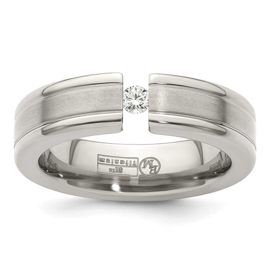 High-quality Edward Mirell 6mm Titanium Band with 1/10 Carat Diamond - Stylish Design