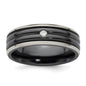 Buy Exclusive Edward Mirell 7mm Black Titanium Ring with 0.03 Carat Diamond-1