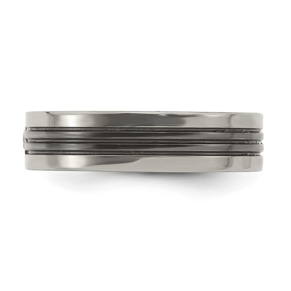 Buy Stylish Edward Mirell Black Titanium Ring, 6mm Band, 1/10 Carat Diamond