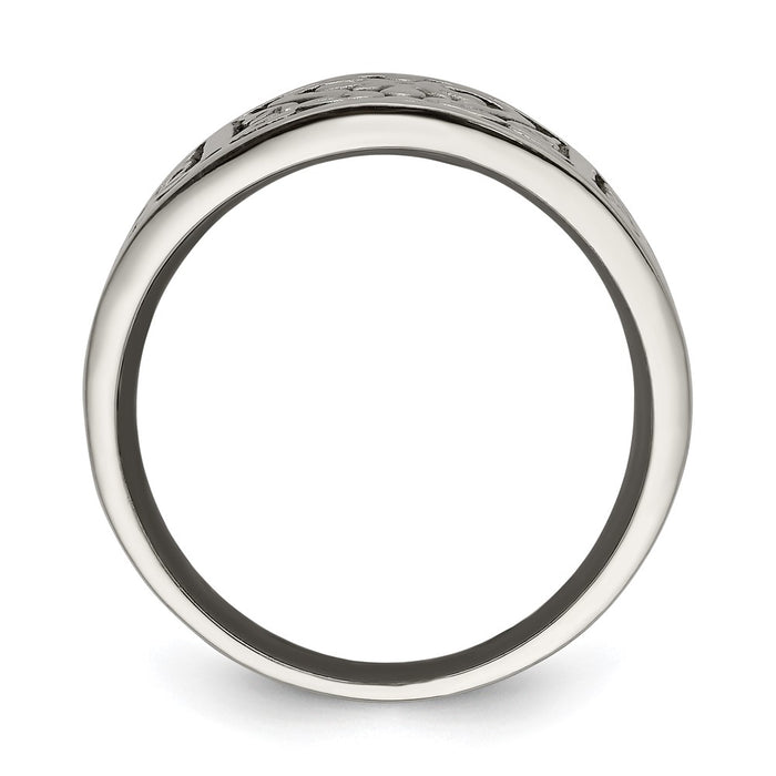 High-Quality 14mm Titanium Flat Band - Stylish Brushed & Polished Design-2