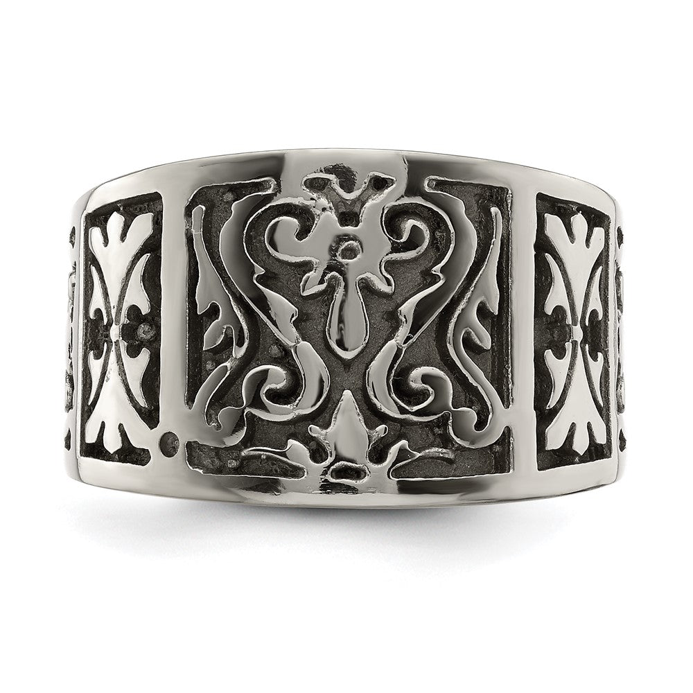 High-Quality 14mm Titanium Flat Band - Stylish Brushed & Polished Design