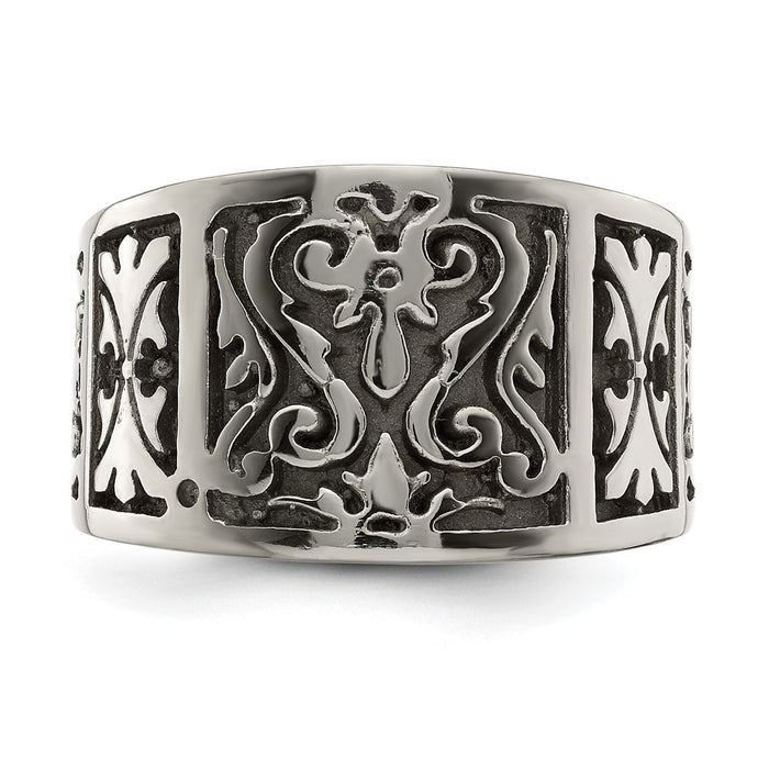 High-Quality 14mm Titanium Flat Band - Stylish Brushed & Polished Design-4