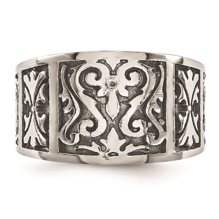 High-Quality 14mm Titanium Flat Band - Stylish Brushed & Polished Design-5