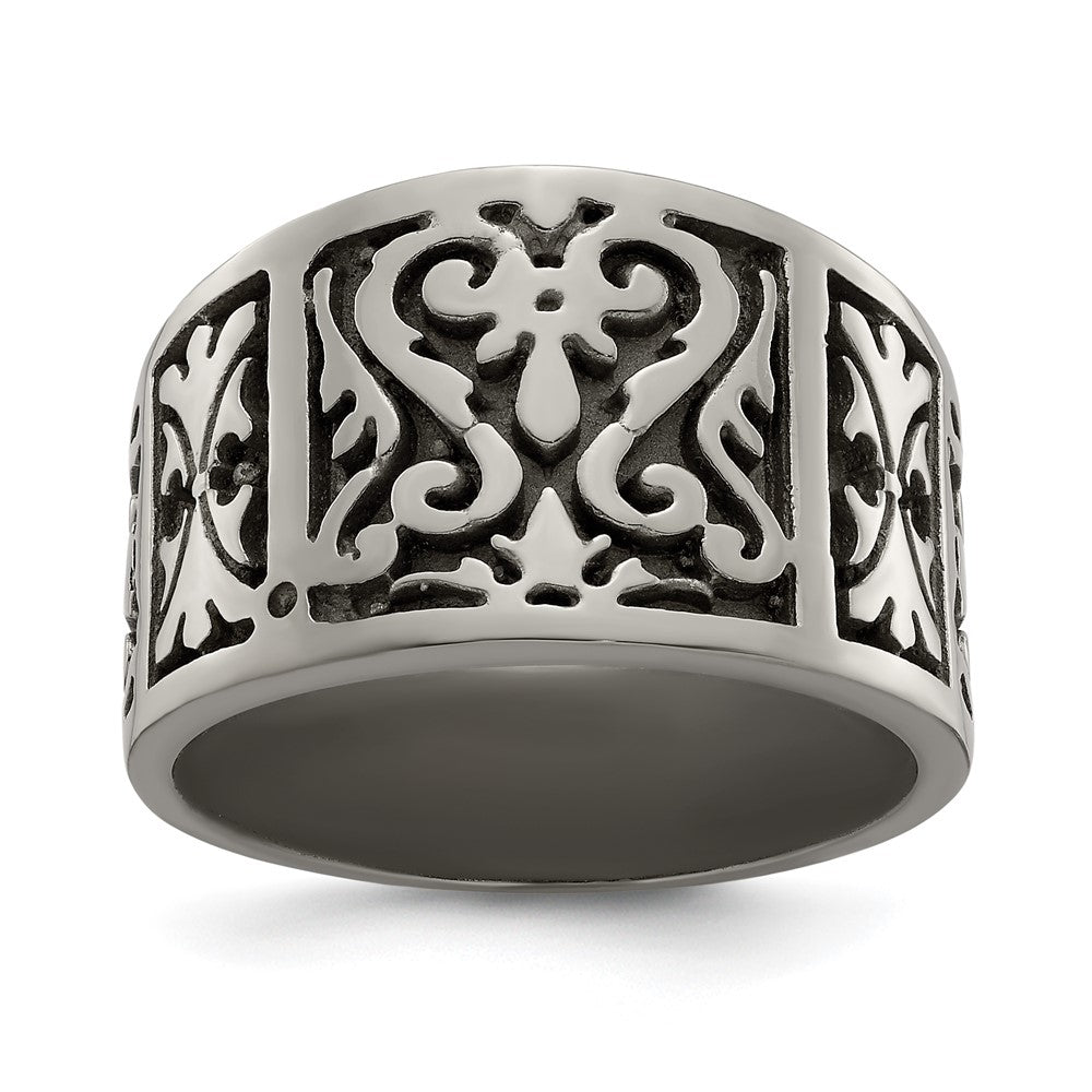 High-Quality 14mm Titanium Flat Band | Stylish Brushed & Polished Design