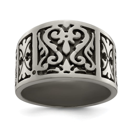 High-Quality 14mm Titanium Flat Band | Stylish Brushed & Polished Design