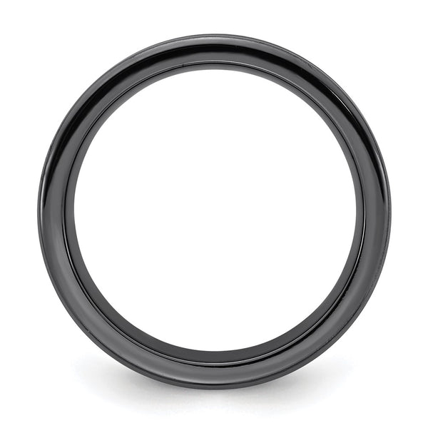8mm Black Titanium Concave Band - Copper-Tone