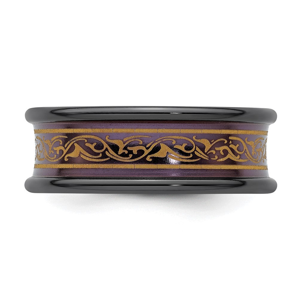 Exclusive 8mm Edward Mirell Black Titanium Band - Stylish Copper-Tone Design