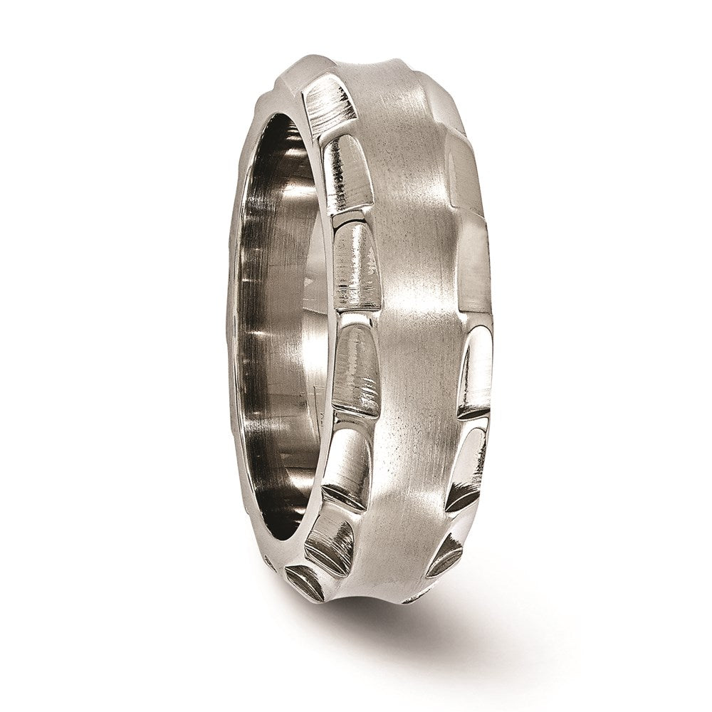 Buy Exclusive Edward Mirell 8mm Titanium Band, Stylish Faceted Edge, Size 9