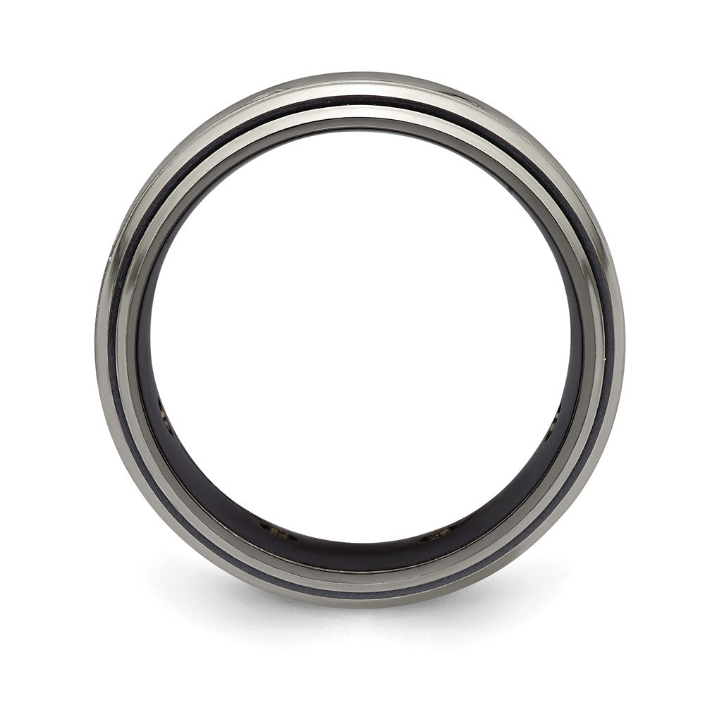 Buy Edward Mirell 9mm Black Titanium Band with White Sapphire - Luxury Style