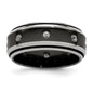 Buy Stylish Edward Mirell Black Titanium Band with White Sapphire - 9mm Width-9