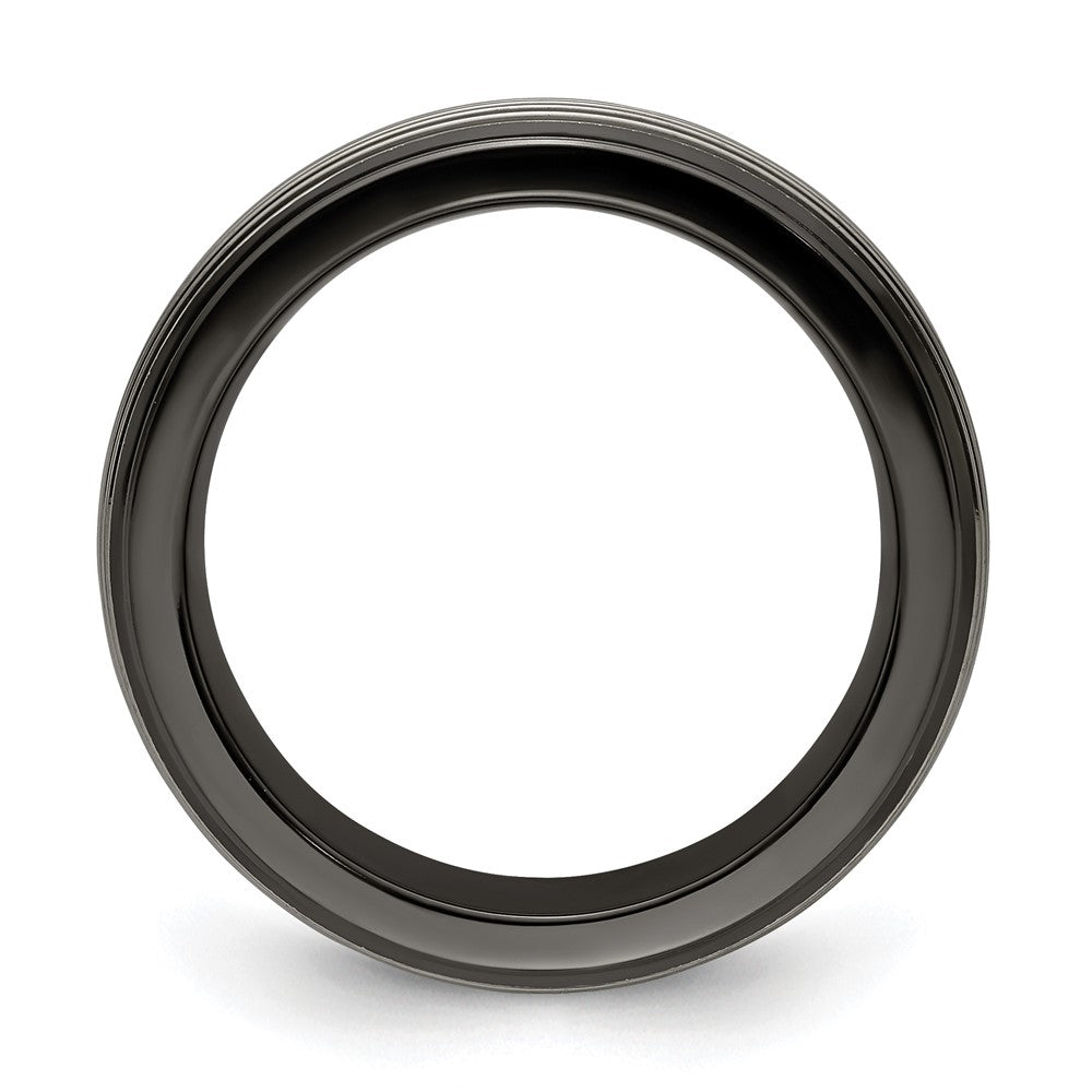 Buy Exclusive 9mm Black Titanium Step Edge Band - Affordable Luxury Ring