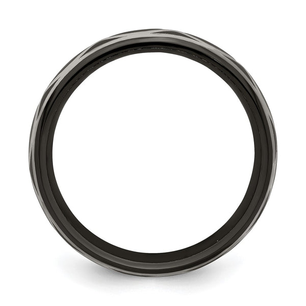 6mm Black Titanium & Argentium Silver Infinity Ring