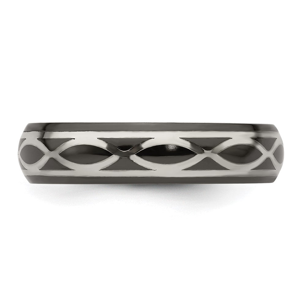 Buy Stylish 6mm Edward Mirell Black Titanium & Argentium Infinity Ring